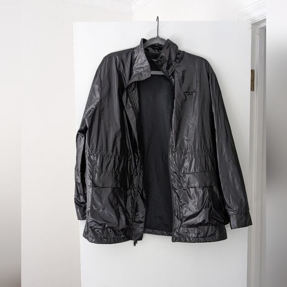 Anine Bing Jackets & Blazers - ANINE BING Gigi Black Shiny Glossy Sport Packable Windbreaker Jacket, size S